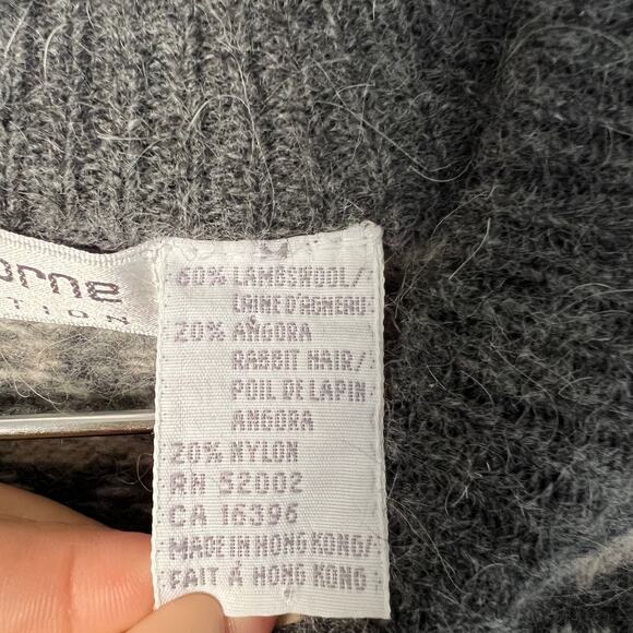 Liz Claiborne Fair Isle Mock Turtleneck Sweater Angora Lambswool Size M - Picture 3 of 7